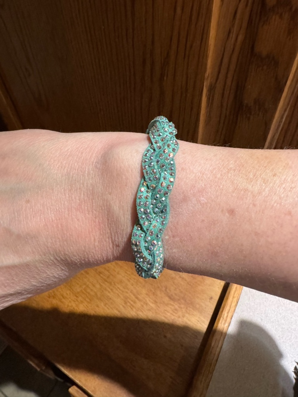 Swarovski Teal Slake Braided Bracelet